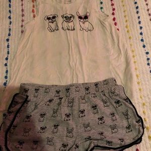 Dog outfit tank and shorts